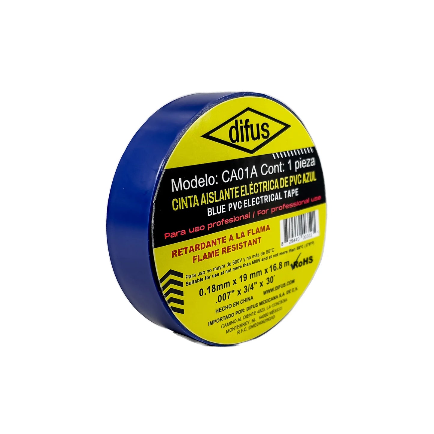 Paquetes de 10 Cintas Aislantes Eléctrica de PVC Azul 16.8 m