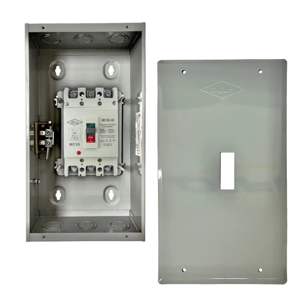 Gabinete con Interruptor Automático 3 Polos 30 A. a Sobreponer