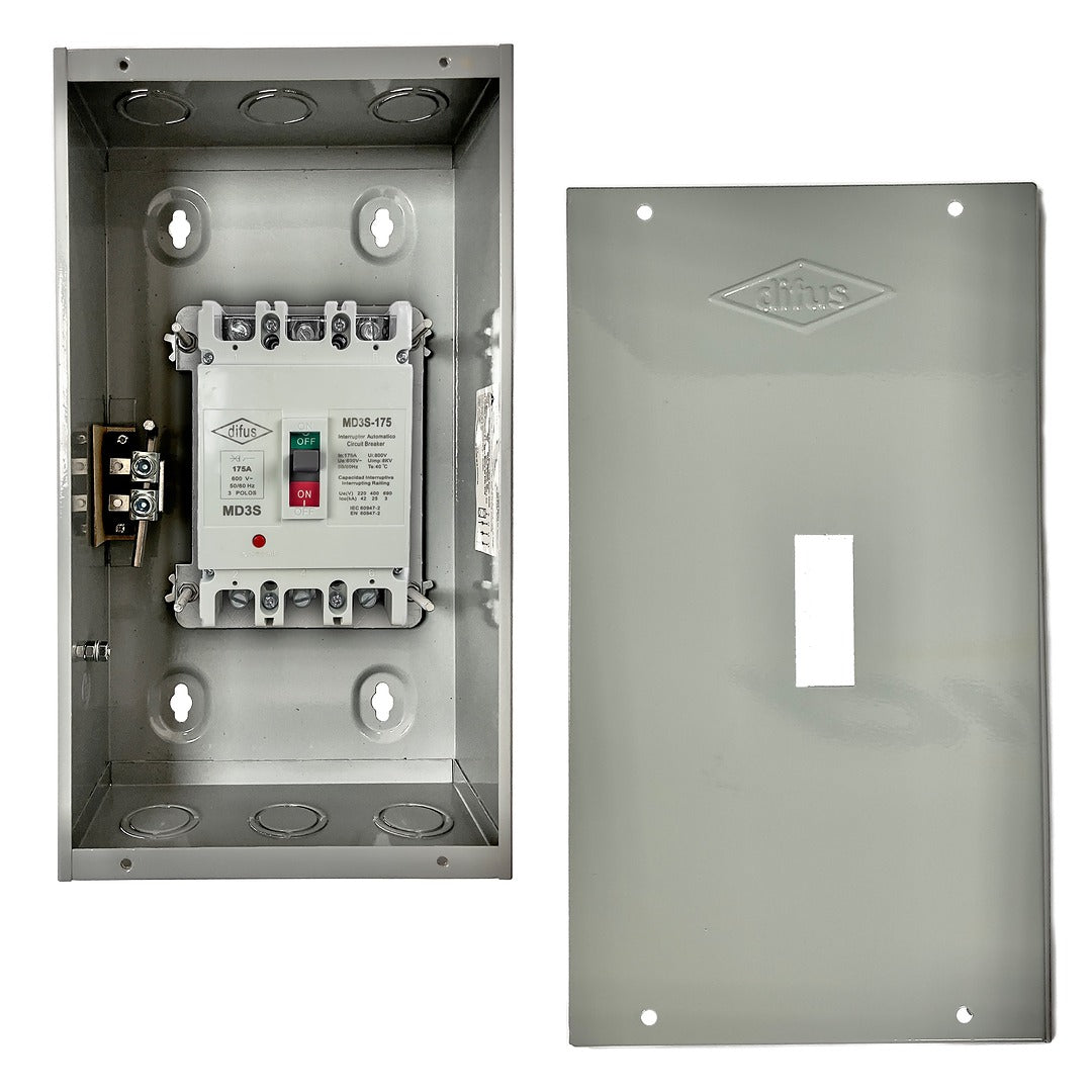 Gabinete con Interruptor Automático 3 Polos 150 A. a Sobreponer