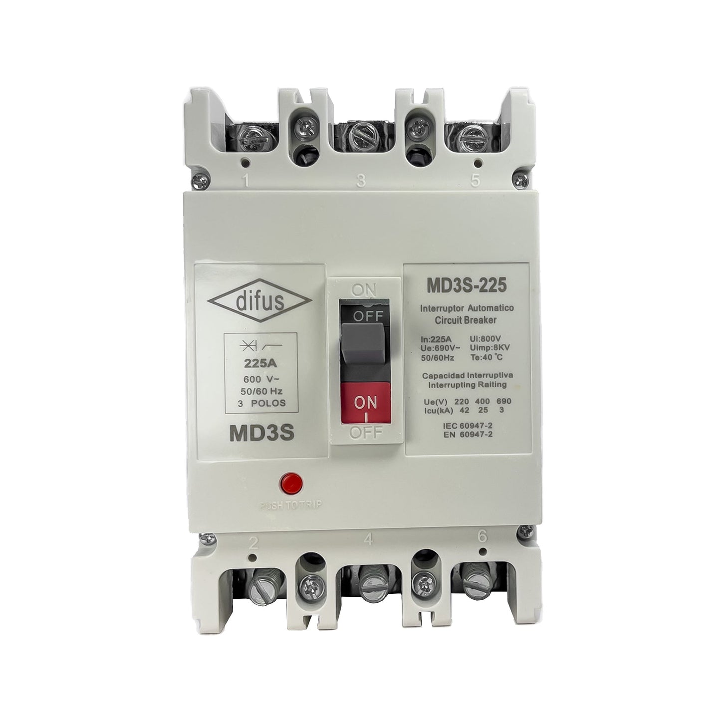 Gabinete con Interruptor Automático 3 Polos 200 A.