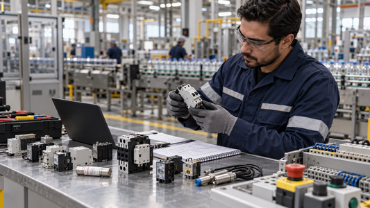 ¿Qué componentes eléctricos pueden detener una línea de producción?