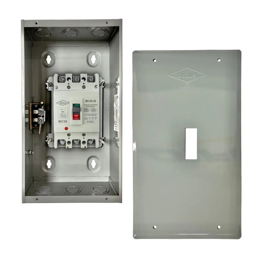 Gabinete con Interruptor Automático 3 Polos 30 A. a Sobreponer