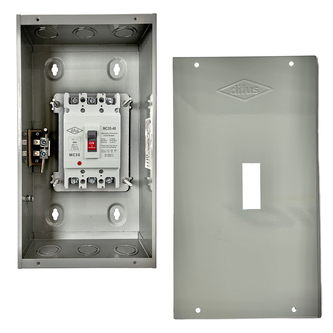 Gabinete con Interruptor Automático 3 Polos 250 A. de Empotrar