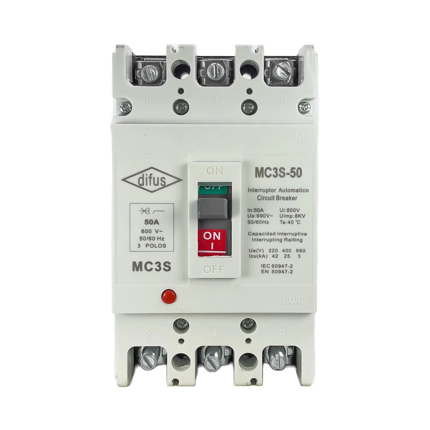 Gabinete con Interruptor Autom√°tico 3 Polos 50 A.