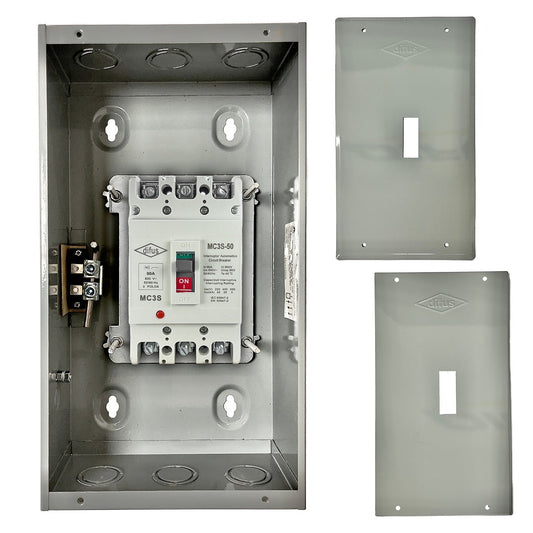 Gabinete con Interruptor Automático 3 Polos 40 A. de Empotrar o a Sobreponer