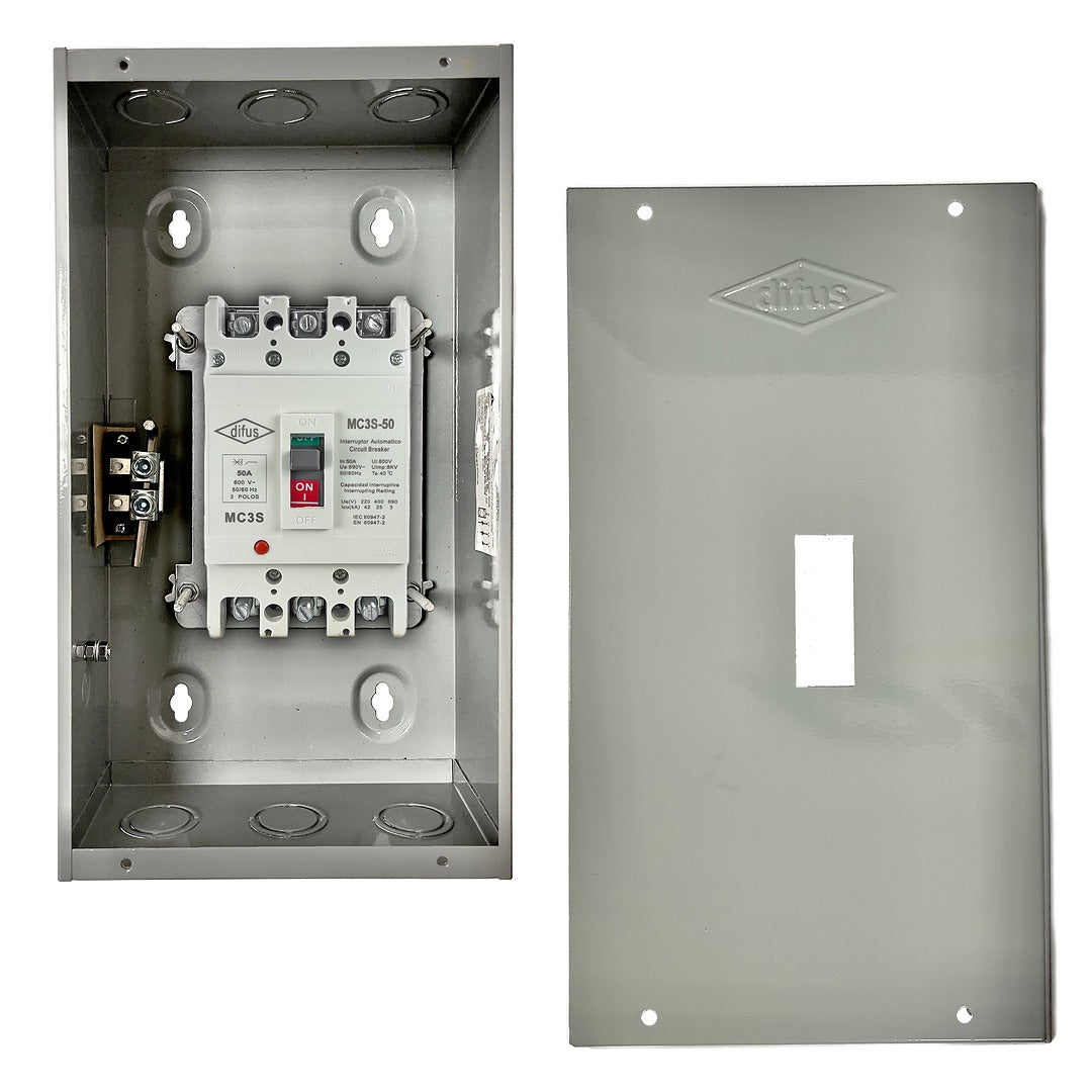 Gabinete con Interruptor Automático 3 Polos 40 A. a Sobreponer