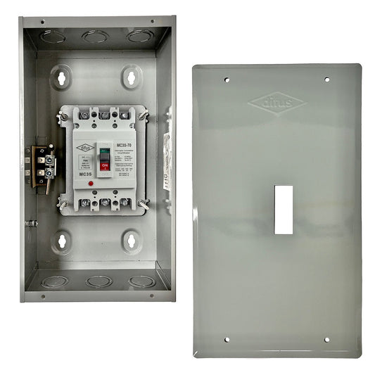 Gabinete con Interruptor Automático 3 Polos 60 A. de Empotrar