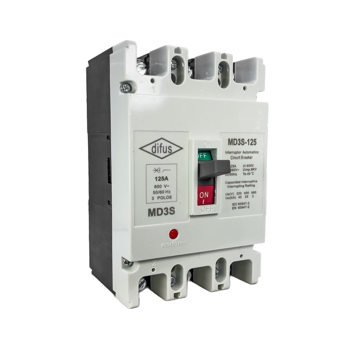 Gabinete con Interruptor Automático 3 Polos 100 A.