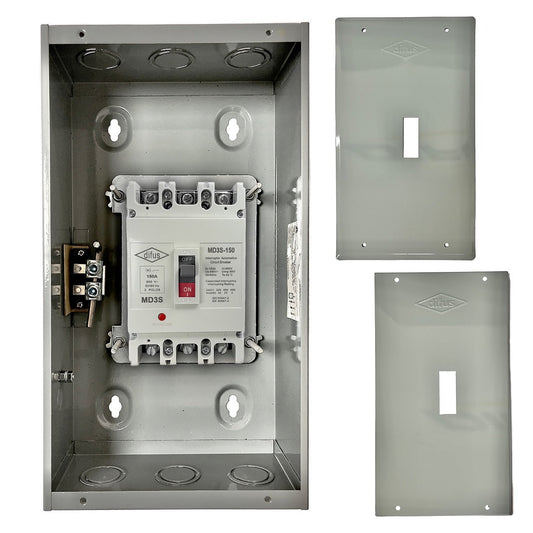 Gabinete con Interruptor Automático 3 Polos 125 A. de Empotrar o a Sobreponer