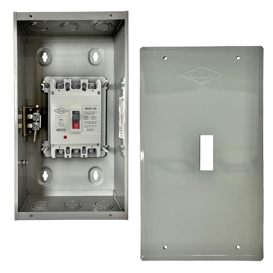 Gabinete con Interruptor Automático 3 Polos 125 A. de Empotrar