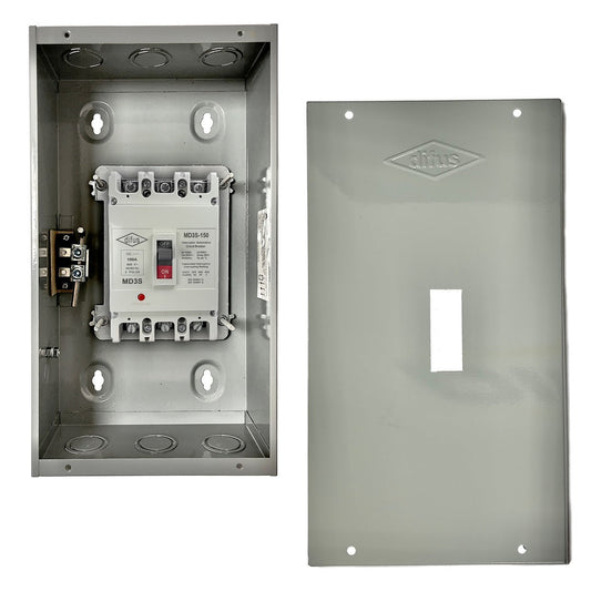 Gabinete con Interruptor Automático 3 Polos 125 A. a Sobreponer