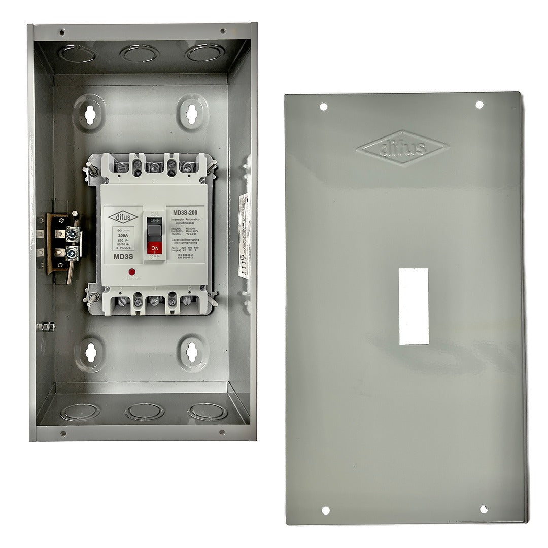 Gabinete con Interruptor Automático 3 Polos 175 A. a Sobreponer