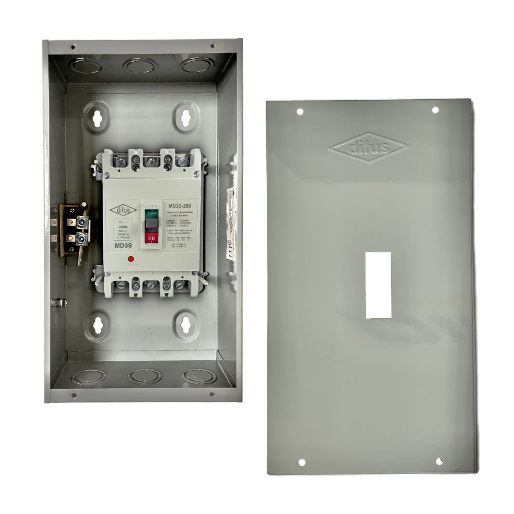 Gabinete con Interruptor Automático 3 Polos 250 A. a Sobreponer